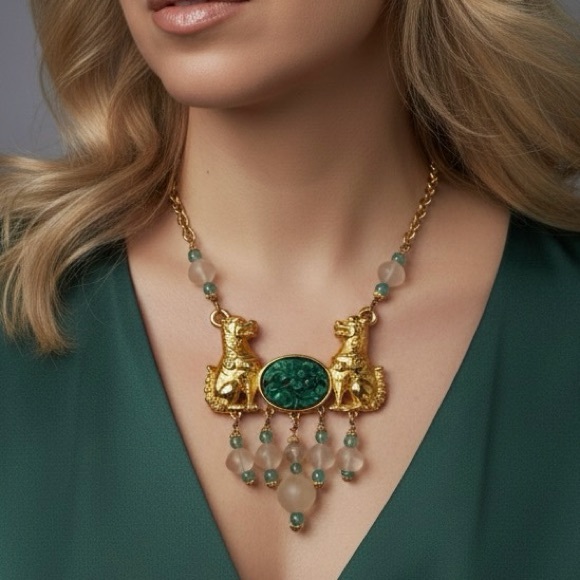Jewelry - Codoro Rare Vintage Foo Dogs Necklace